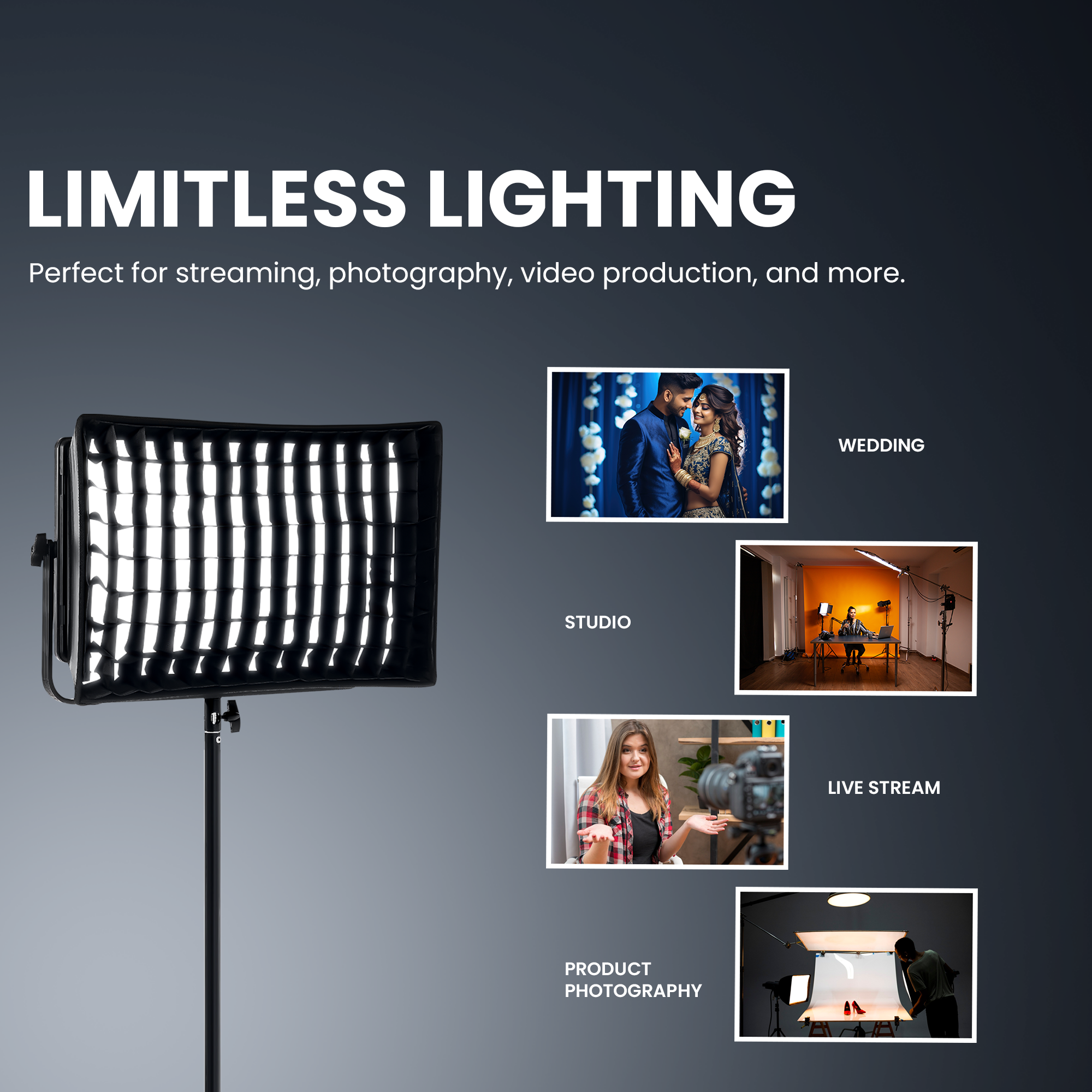 Digitek LED-D1500 Professional Flat Panel LED Video Light