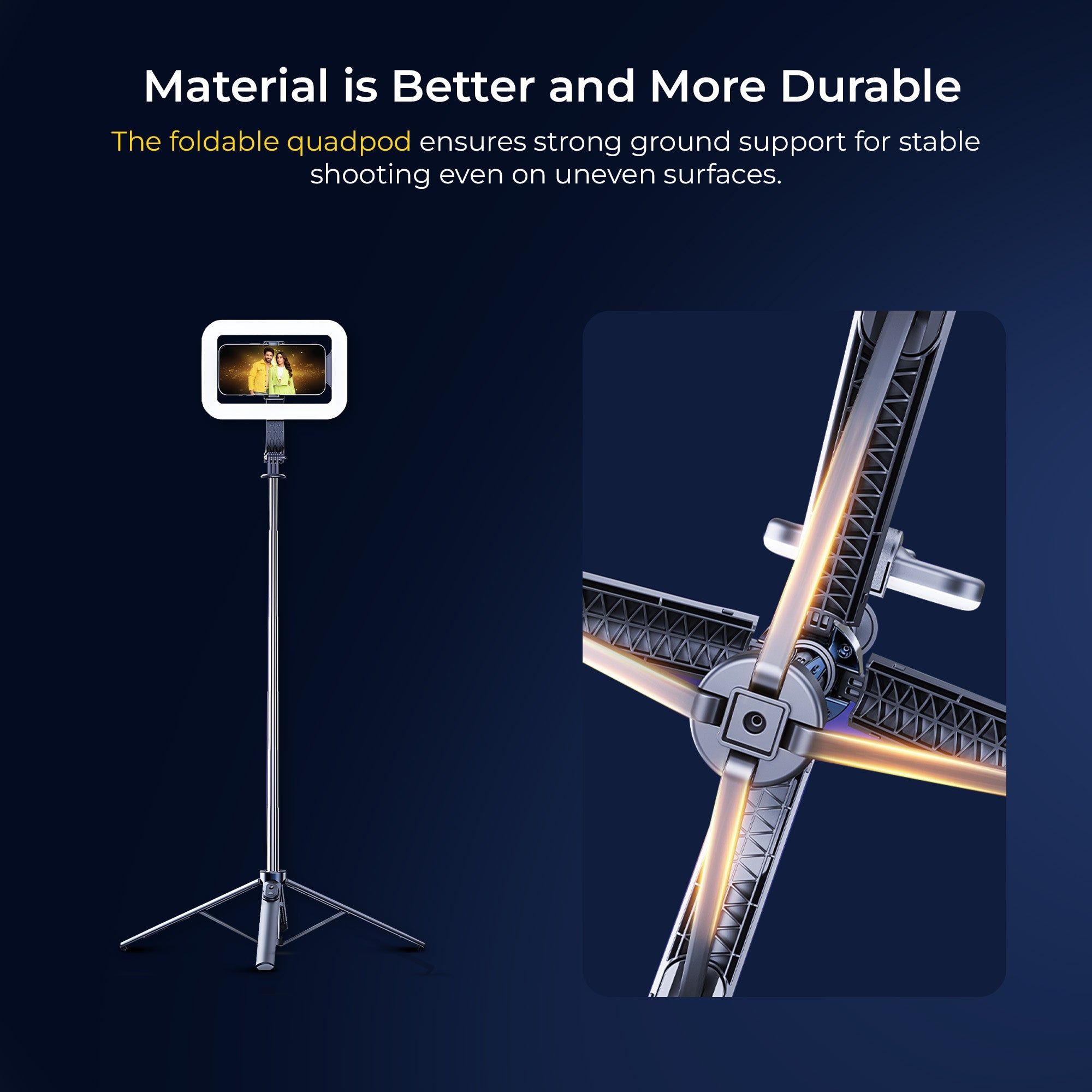 Digitek (DTR 630 SS) Extendable Tripod Selfie Stick with Fill Light