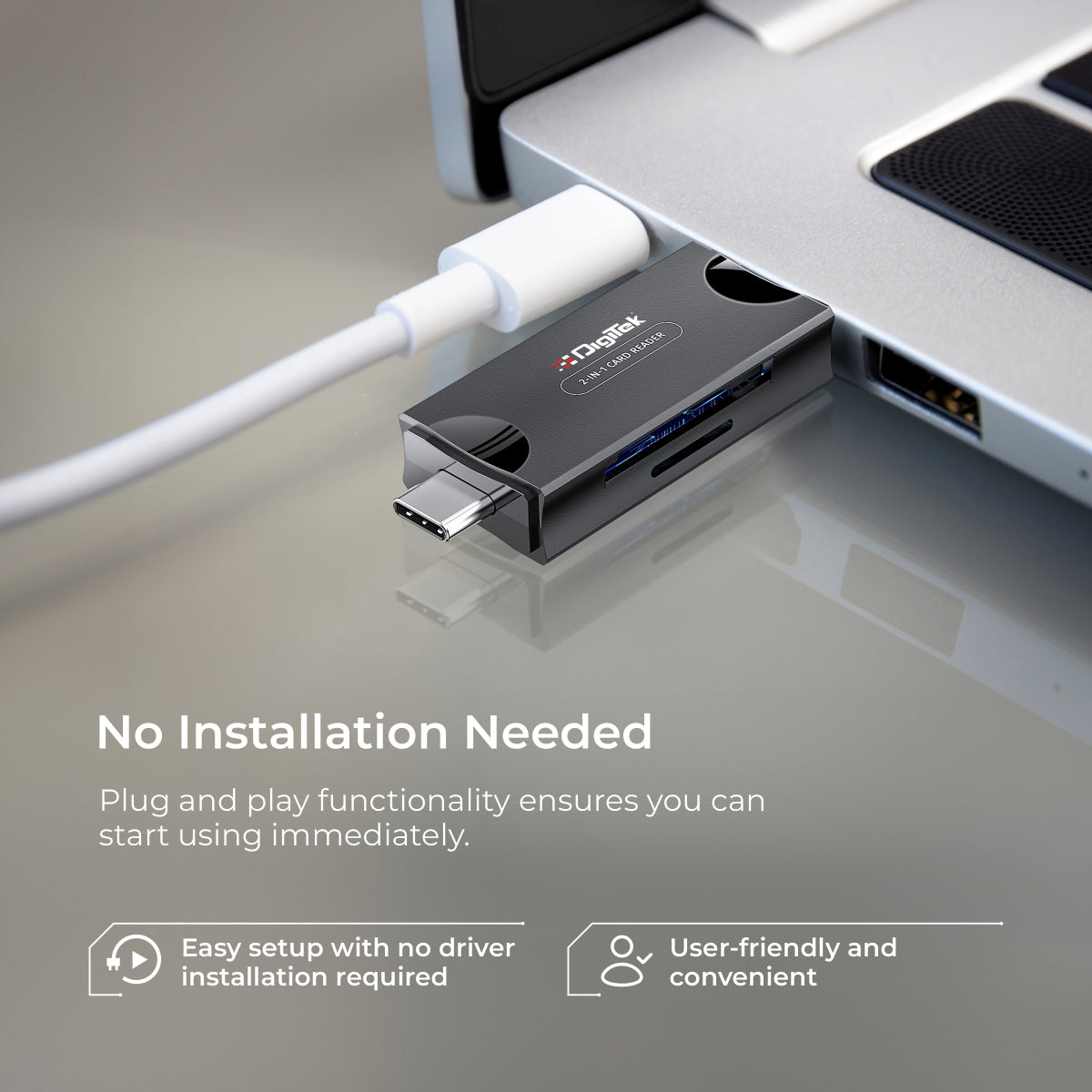 Digitek (DCR-007) USB-A 3.0 & Type C Multi-Card Reader