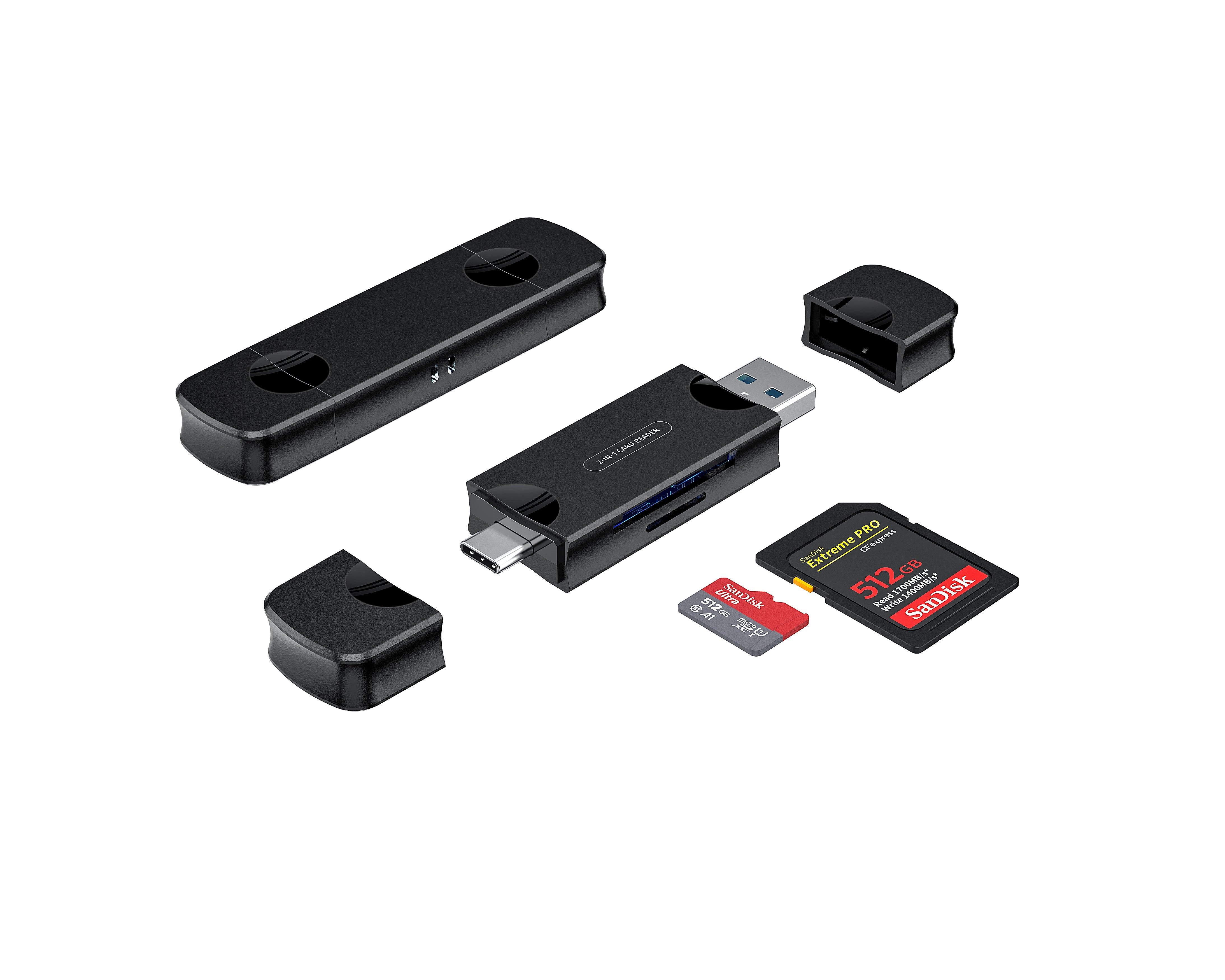 Digitek (DCR-007) USB-A 3.0 & Type C Multi-Card Reader