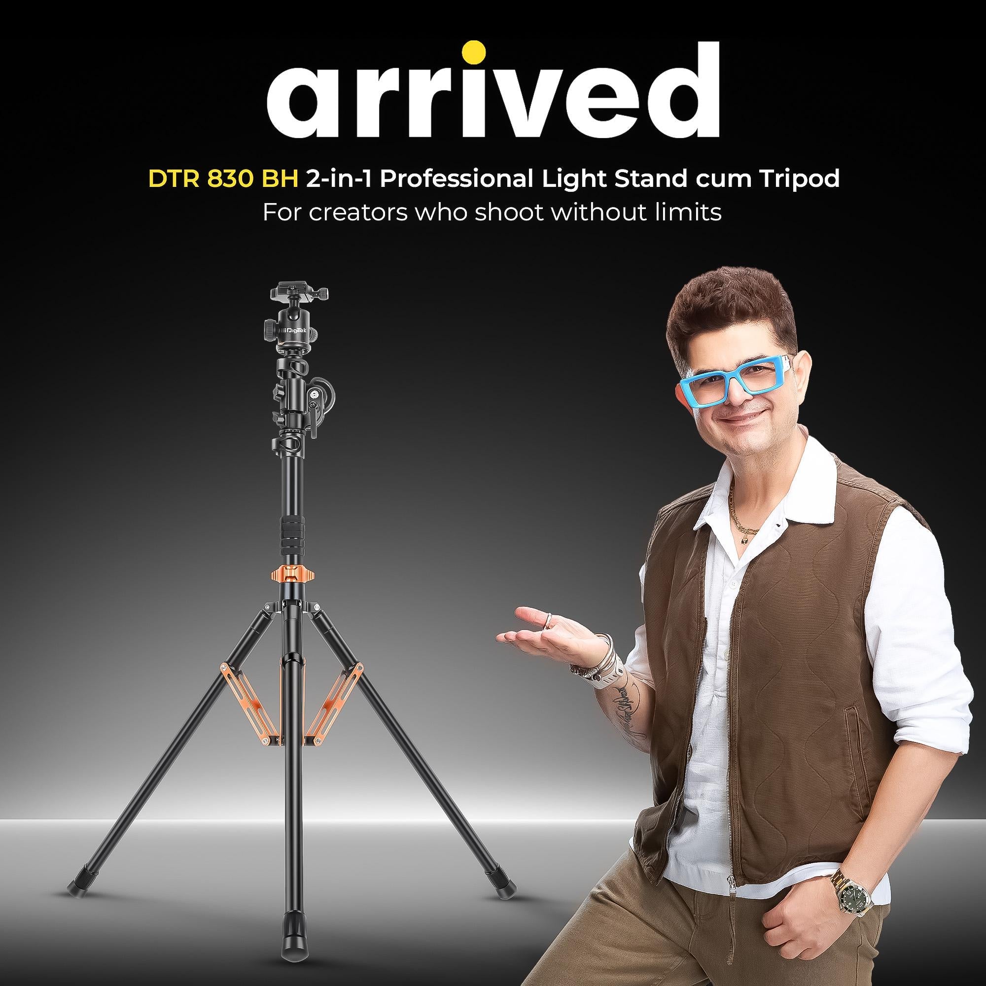 Digitek (DTR 830BH) 8.26ft Light Stand cum Tripod