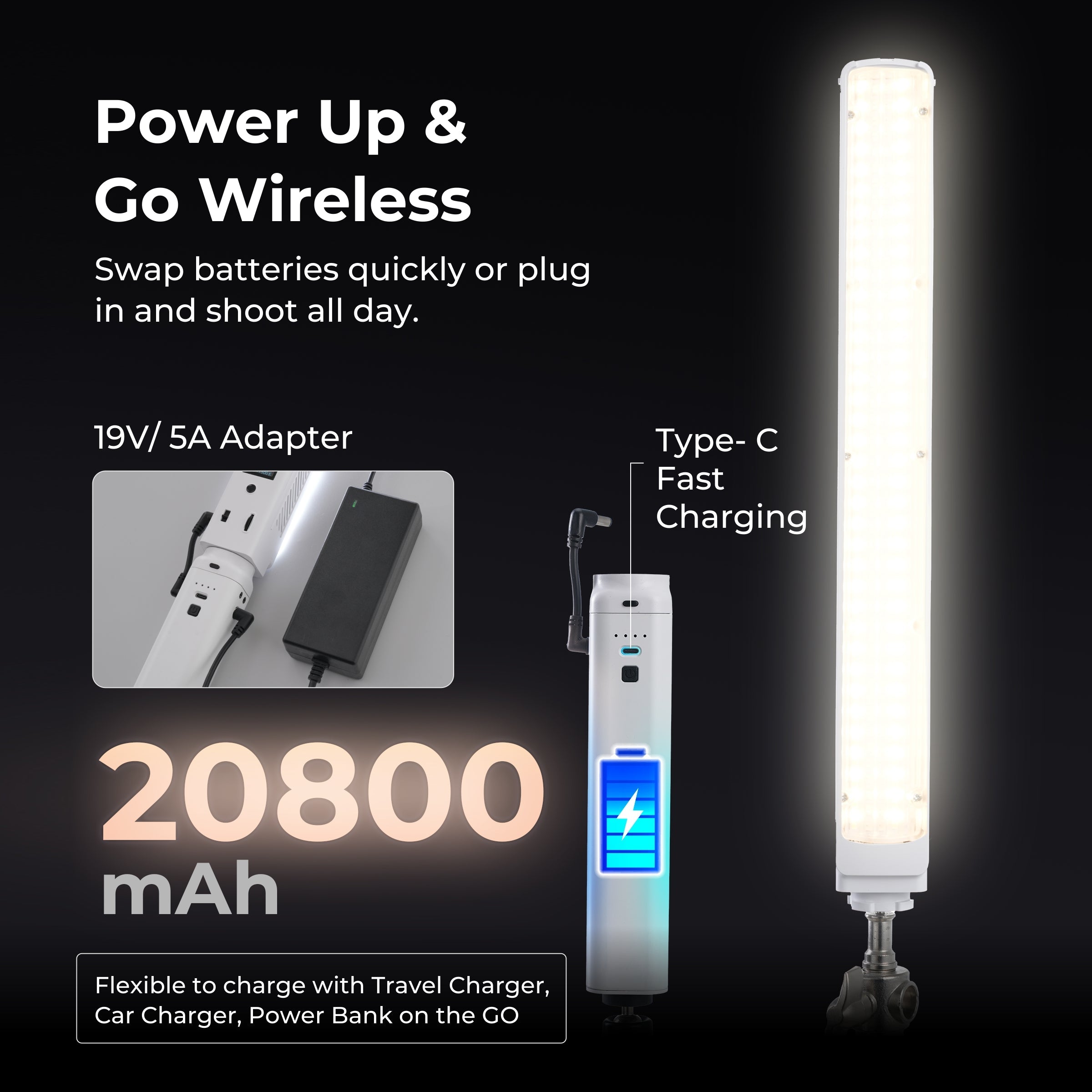 Digitek (DSL-1000 RGB) Portable RGB LED Stick Light 100W