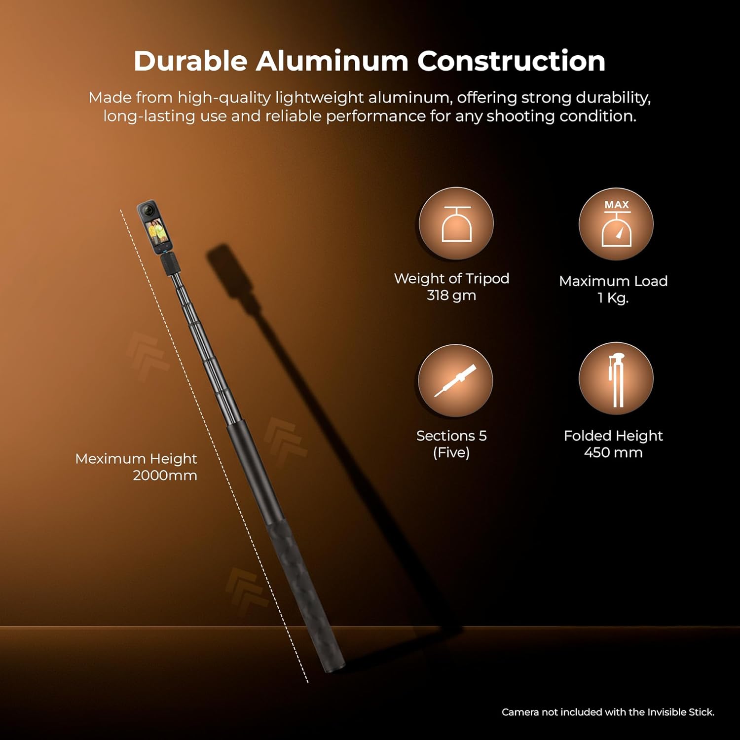 Digitek (DTR 650 IS) 2 Meter Invisible Stick for GoPro Hero