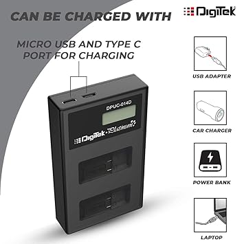 Digitek DPUC 014D (LCD MU) for Hero 8 7 6 & 5 Platinum Charger