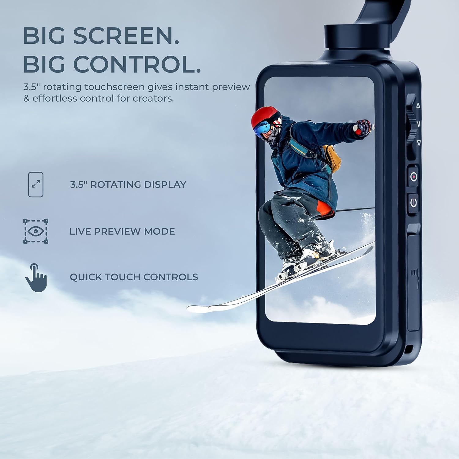 Digitek (DAC 202) 5K 3-Axis Handheld Action Camera with AI Face Tracking