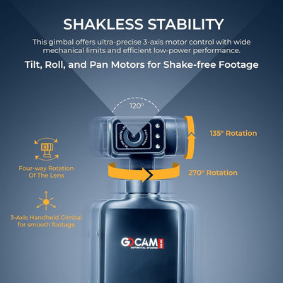 Digitek (DAC 202) 5K 3-Axis Handheld Action Camera with AI Face Tracking