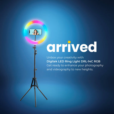 Digitek (DRL-14C RGB) 31cm LED Ring Light with 5 feet Stand for Photo & Video Shoot & More - Digitek