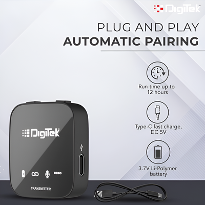 Digitek (DWM 101) 2 in 1 Wireless Microphone with ANC